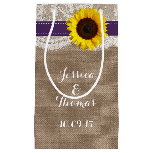 ひまわり素朴のコレクシ結婚ョン – 紫 スモールペーパーバッグ (正面)