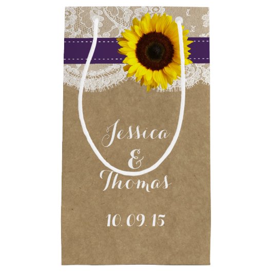 ひまわり素朴のコレクシ結婚ョン – 紫 スモールペーパーバッグ (正面)