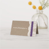 ひまわり素朴のコレクシ結婚ョン – 紫 プレイスカード (裏面)