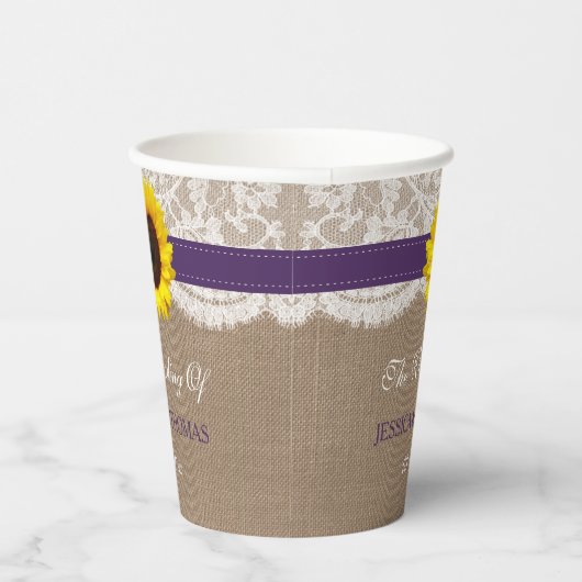 ひまわり素朴のコレクシ結婚ョン – 紫 紙コップ (右)