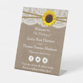 ひまわり素朴のコレク結婚ションウェルカム 台座サイン (正面)