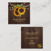 ひまわり素朴のストリングライトウェディングプランナー スクエア名刺 (正面/裏面)