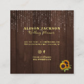 ひまわり素朴のストリングライトウェディングプランナー スクエア名刺 (裏面)