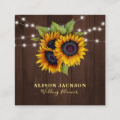 ひまわり素朴のストリングライトウェディングプランナー スクエア名刺 (正面)