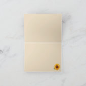 ひまわり素朴のストリングラ結婚イトの感謝C サンキューカード (内部)