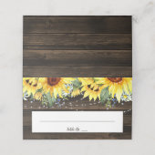 ひまわり素朴のストリングラ結婚イトの折り プレイスカード (外部開封)