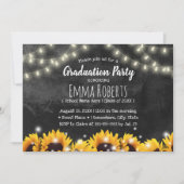 ひまわり素朴のチョークボード卒業 招待状 (正面)