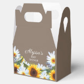 ひまわり素朴のデイジー黄色い茶色の赤ちゃんシャワー フェイバーボックス (オープン)