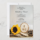 ひまわり素朴のナチュラルウッズポスト結婚ズブランチ 招待状 (正面)