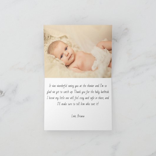 ひまわり素朴のネイビーブルーサンキューカード カード (内部)