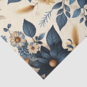 ひまわり素朴のネイビーブルーデイジーデコページ 薄葉紙 (詳細)