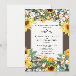 ひまわり素朴のバースト文字列ライトの親 招待状