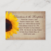 ひまわり素朴のバーラップ式レセプションカード エンクロージャーカード (裏面)