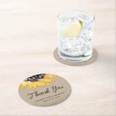 ひまわり素朴のバ結婚ラップ ラウンドペーパーコースター (インサイチュ)