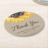 ひまわり素朴のバ結婚ラップ ラウンドペーパーコースター (アングル)