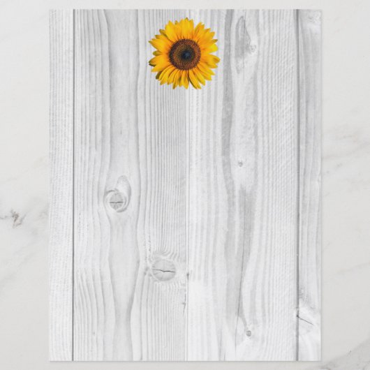 ひまわり素朴のパーソナライズされた紙シート (裏面)