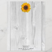 ひまわり素朴のパーソナライズされた紙シート (正面)