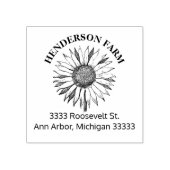 ひまわり素朴のビジネス名ゴム印 ラバースタンプ (インプリント)