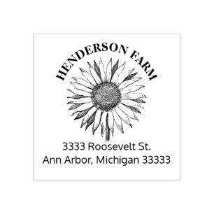 ひまわり素朴のビジネス名ゴム印 ラバースタンプ