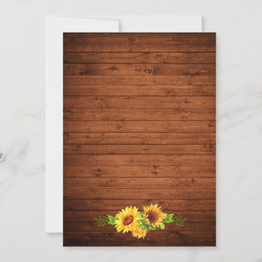 ひまわり素朴のフローラ木製ひもライト 招待状 (裏面)