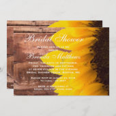 ひまわり素朴のブライダルシャワーへの招待 招待状 (正面/裏面)