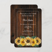 ひまわり素朴のブライダルシャワーへの招待 招待状 (正面/裏面)
