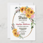 ひまわり素朴のブライダルシャワーへの招待 招待状 (正面)