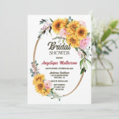 ひまわり素朴のブライダルシャワーへの招待 招待状 (スタンド正面)