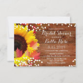 ひまわり素朴のブライダルシャワーへの招待 招待状 (正面)
