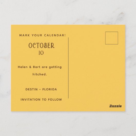 ひまわり素朴のマスタードスクエア日付保存 ポストカード (裏面)