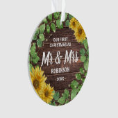 ひまわり素朴のミスター・アンド・ミセス・ファースト・クリスマス オーナメント (正面)