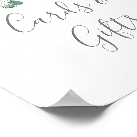 ひまわり素朴のユーカリのカードとギフトサイン ポスター (角)