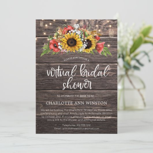 ひまわり素朴の仮想ブライダルシャワー 招待状 (スタンド正面)