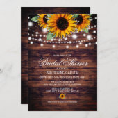 ひまわり素朴の光のブライダルシャワー 招待状 (正面/裏面)