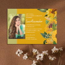 ひまわり素朴の卒業式パーティーガール写真