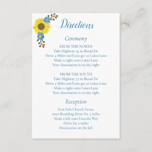 ひまわり素朴の向き エンクロージャーカード (正面)