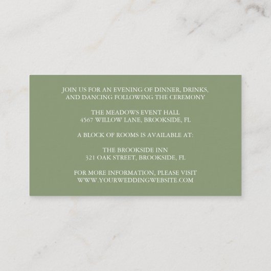 ひまわり素朴の囲結婚いカード エンクロージャーカード (裏面)