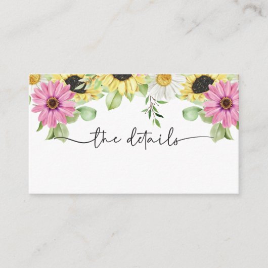 ひまわり素朴の囲結婚いカード エンクロージャーカード (正面)