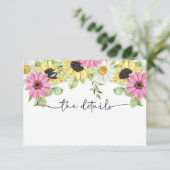 ひまわり素朴の囲結婚いカード 出欠カード (スタンド正面)