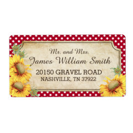 ひまわり素朴の国のピクチ結婚ックのラベル ラベル