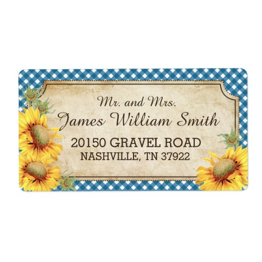 ひまわり素朴の国のピクチ結婚ックのラベル ラベル (正面)