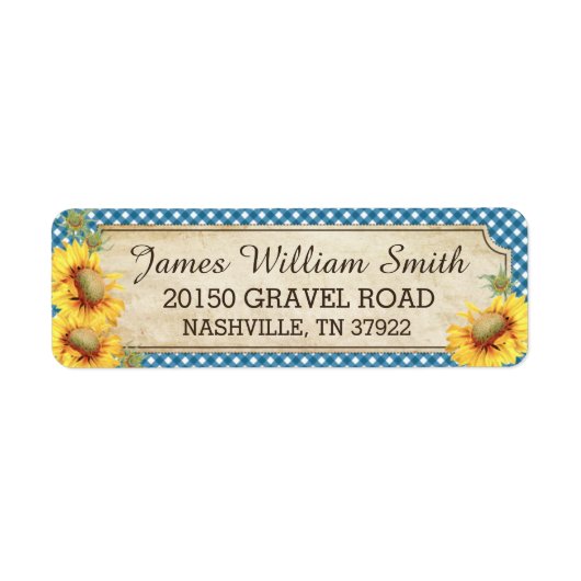 ひまわり素朴の国のピクチ結婚ックのラベル ラベル (正面)