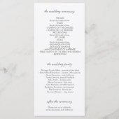 ひまわり素朴の国の結婚式 プログラム (裏面)