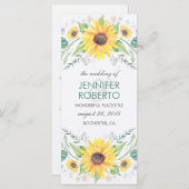 ひまわり素朴の国の結婚式 プログラム (正面/裏面)