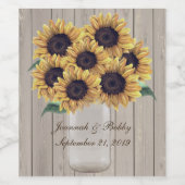 ひまわり素朴の国メイスンジャー結婚ズ ワインラベル (シングルラベル)