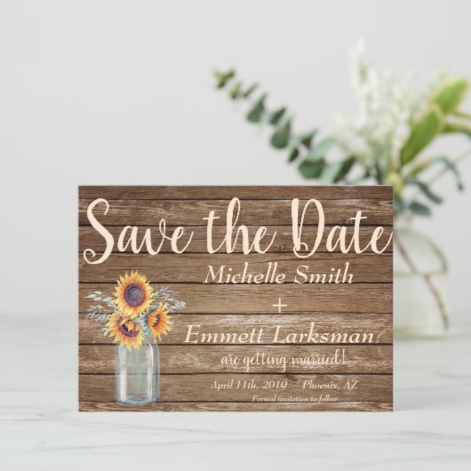 ひまわり素朴の国ヴィンテージ木材の保存日付 セーブザデート (スタンド正面)