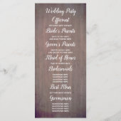 ひまわり素朴の国秋の結婚式プログラム プログラム (裏面)