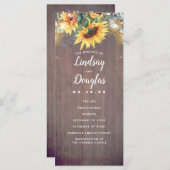 ひまわり素朴の国秋の結婚式プログラム プログラム (正面/裏面)
