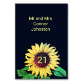 ひまわり素朴の夏結婚パーティー テーブルナンバー (裏面)