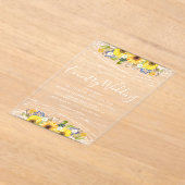 ひまわり素朴の文字列ライトカントリーウェディング アクリル招待状 (レイダウン)